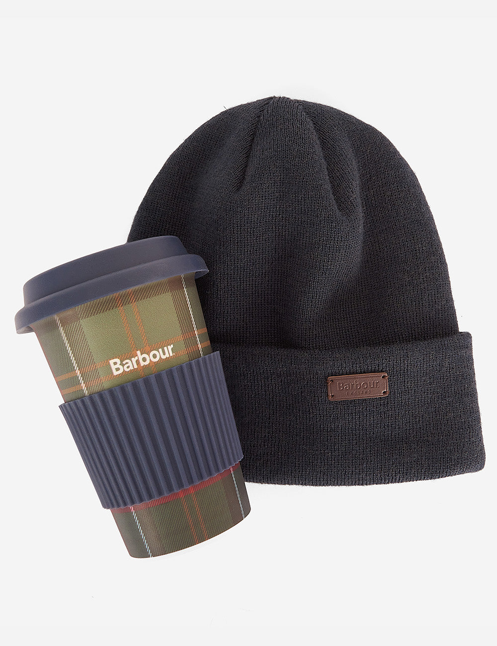 Barbour Travel Mug Gift Set - Navy/Classic Tartan