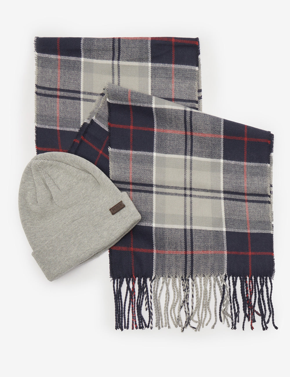 Barbour Swinton Beanie & Galingale Scarf Set - Blue Granite