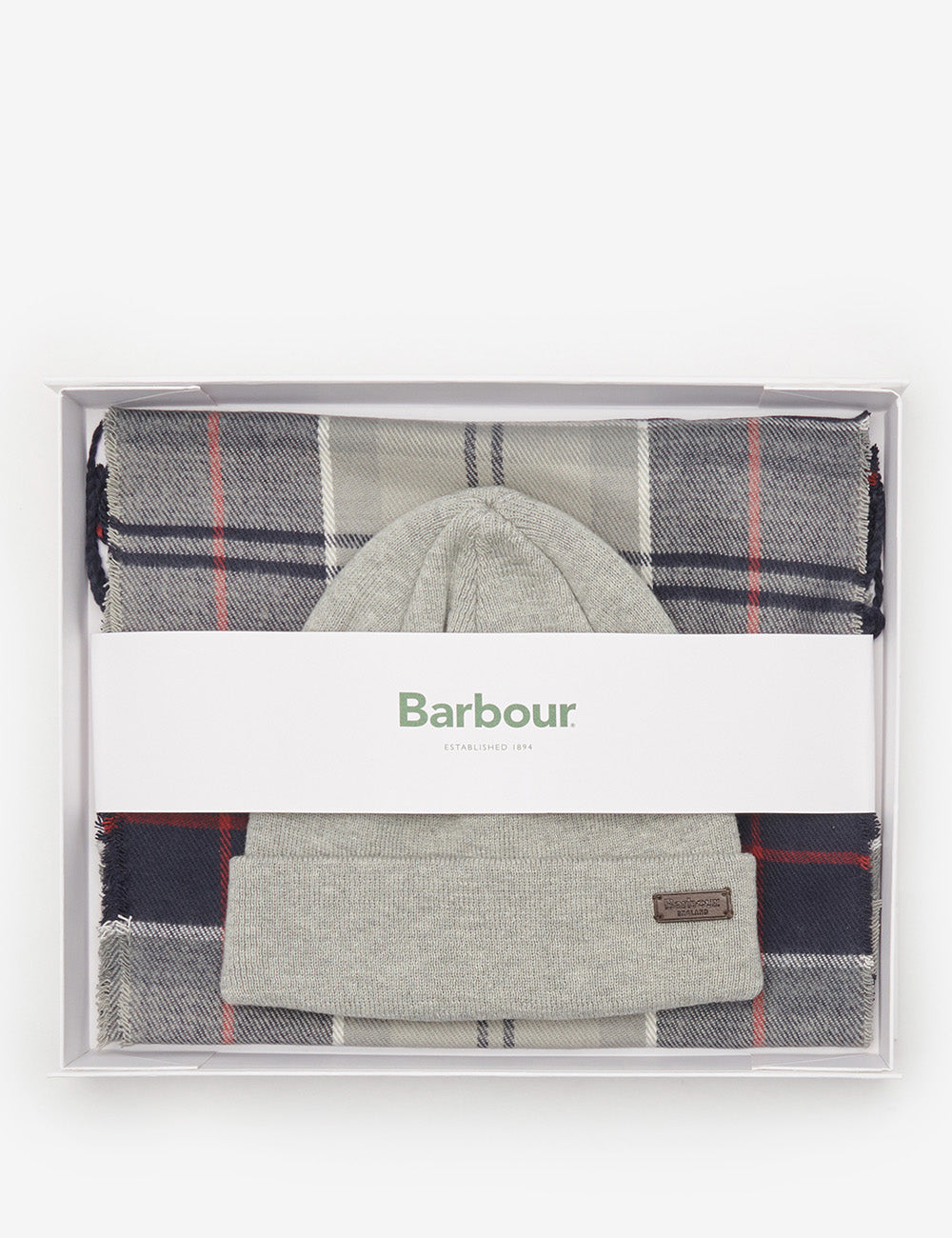 Barbour Swinton Beanie & Galingale Scarf Set - Blue Granite