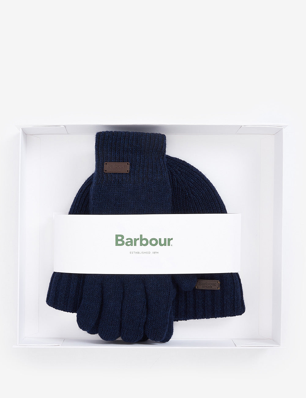 Barbour Carlton Beanie & Gloves Set - Navy