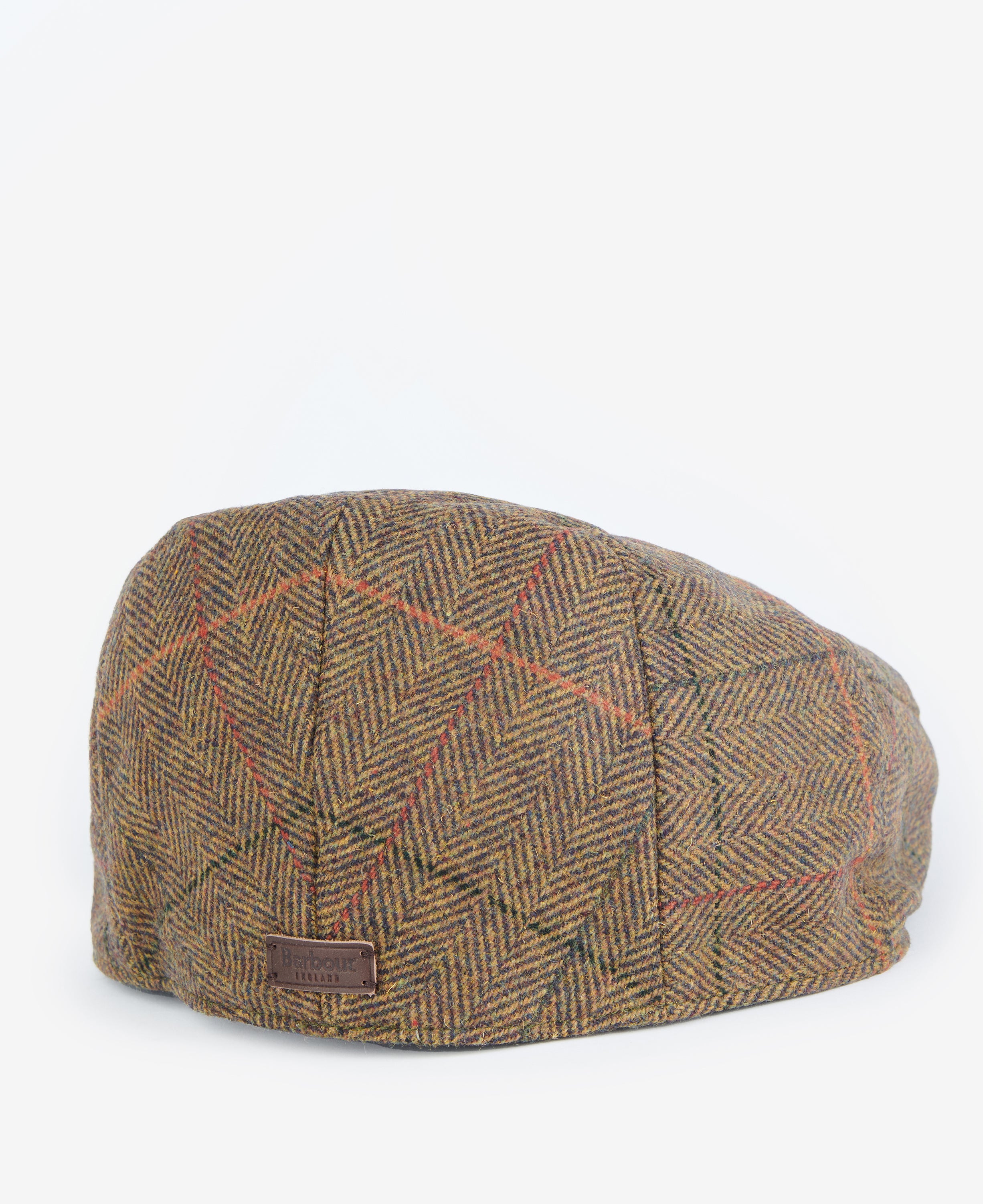 Barbour Wilkin Flat Cap - Olive/Orange/Red