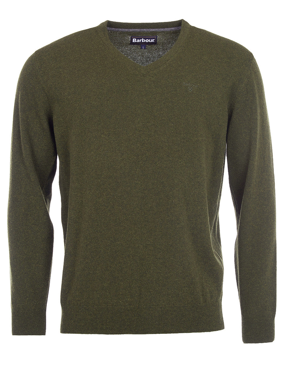 Barbour Essential Lambswool V Neck Jumper - Seaweed