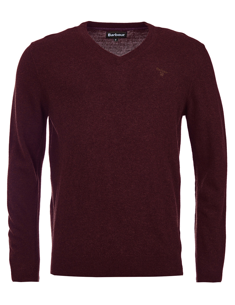 Barbour Essential Lambswool V Neck Jumper - Merlot