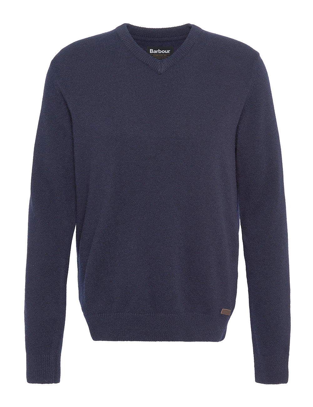 Barbour Nelson Essential Lambswool V Neck Jumper - Navy