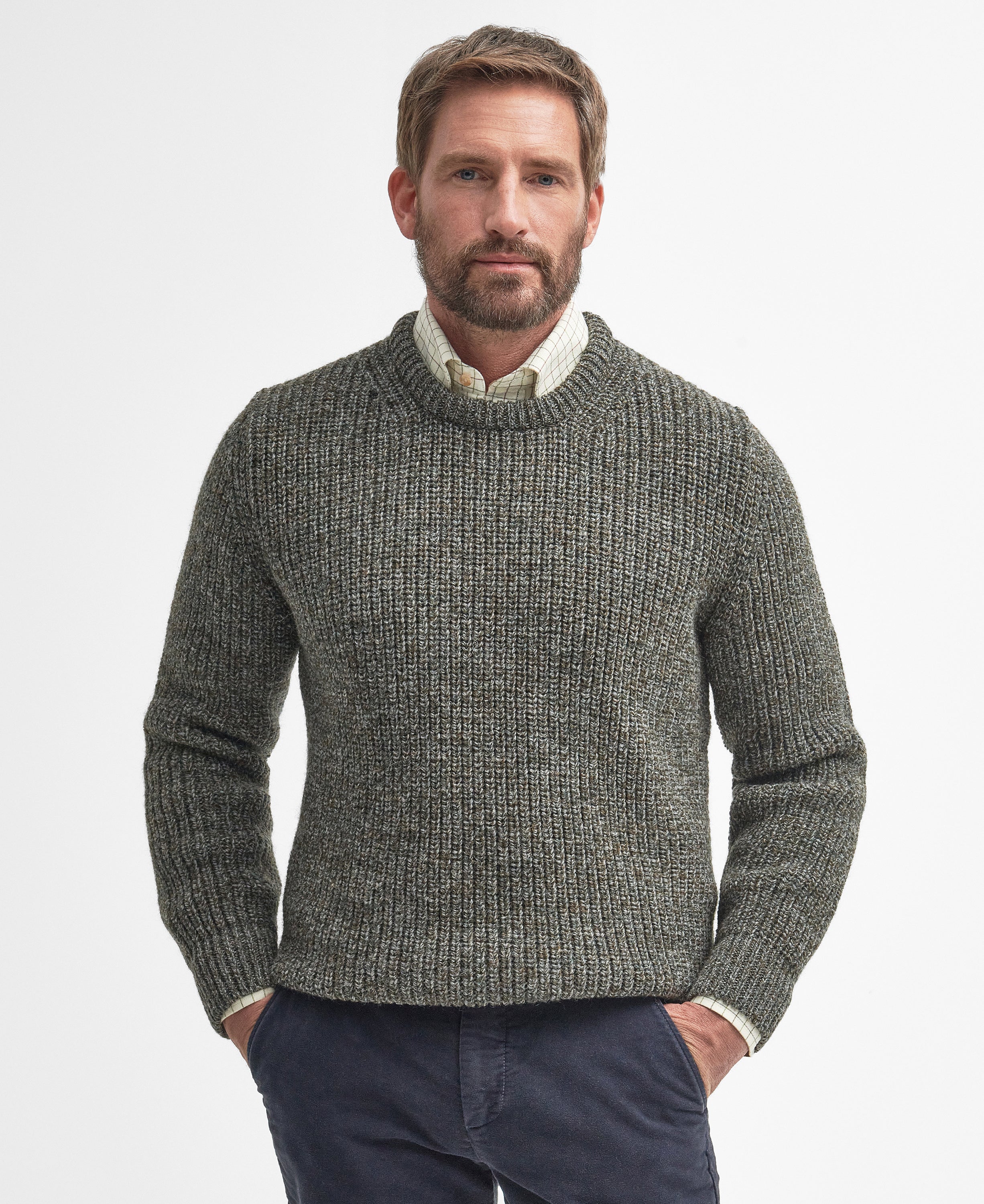 Barbour New Tyne Crew Neck Sweater Tweed