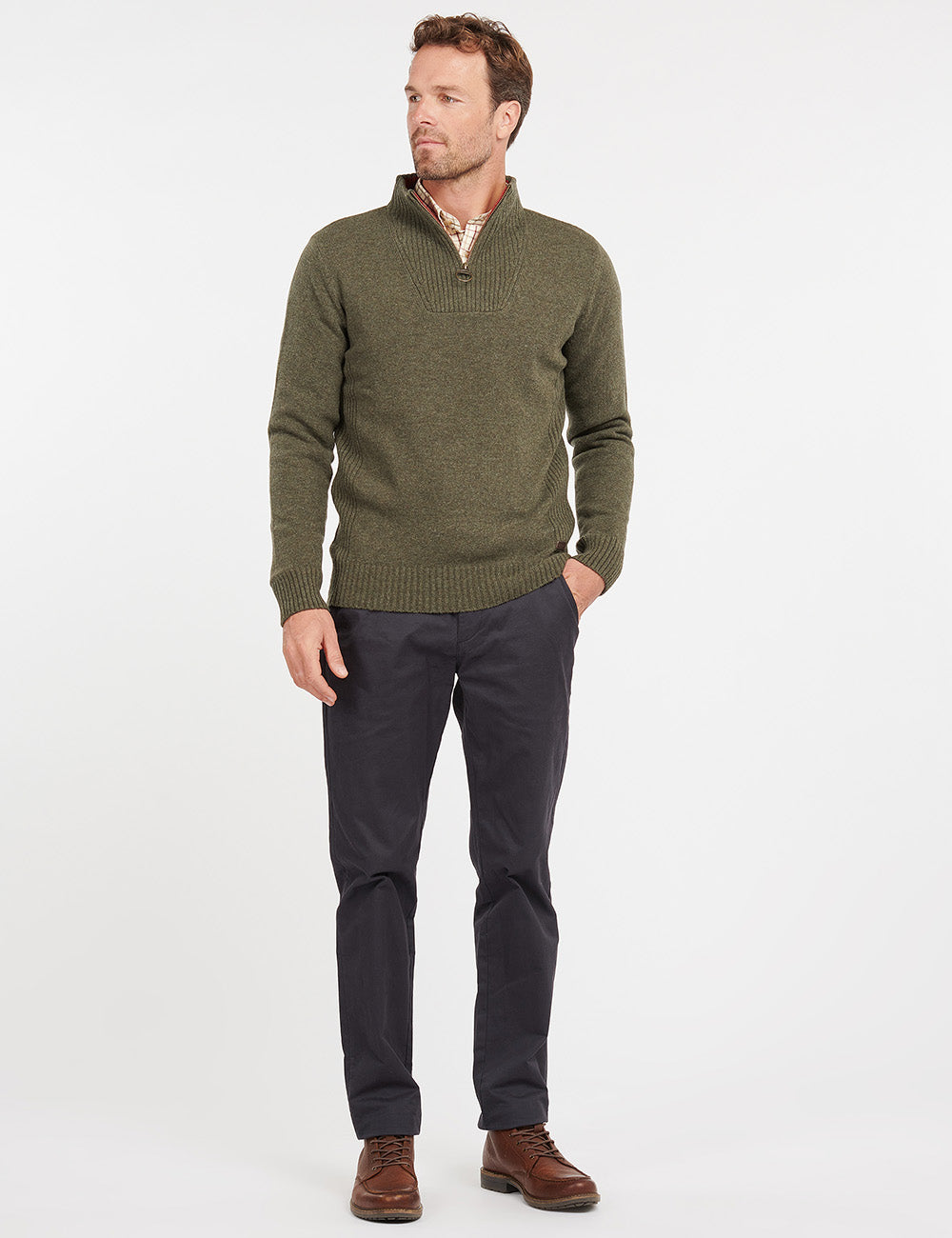 Barbour Nelson Essential 1/2 Zip Jumper - Seaweed