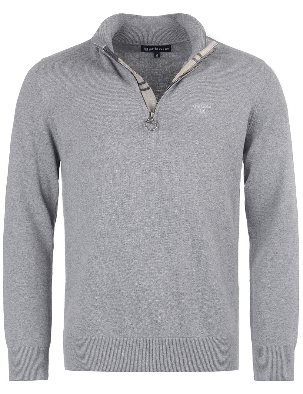 Barbour Pima Cotton 1/2 Zip Jumper - Grey Marl