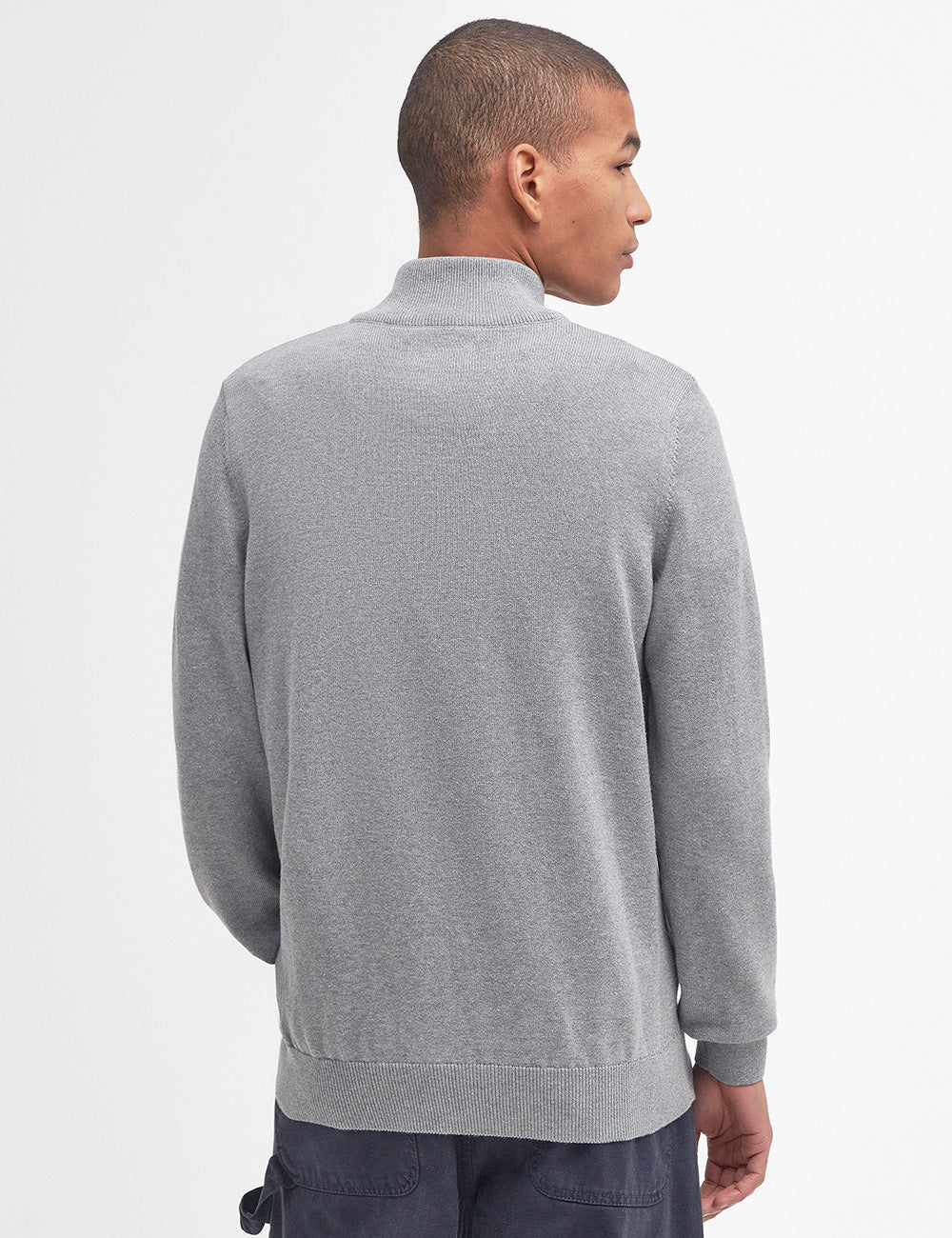 Barbour Pima Cotton 1/2 Zip Jumper - Grey Marl