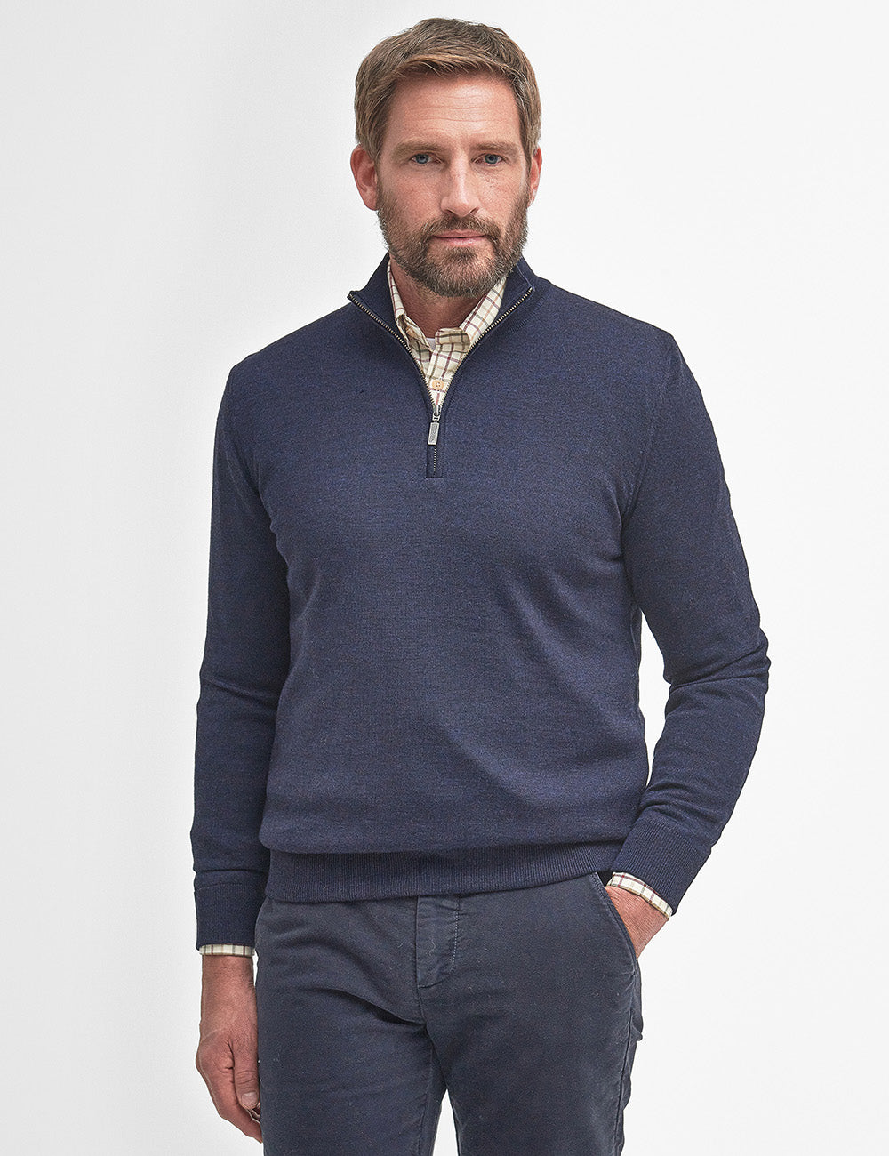 Barbour Gamlin 1/2 Zip Knitted Jumper - Navy