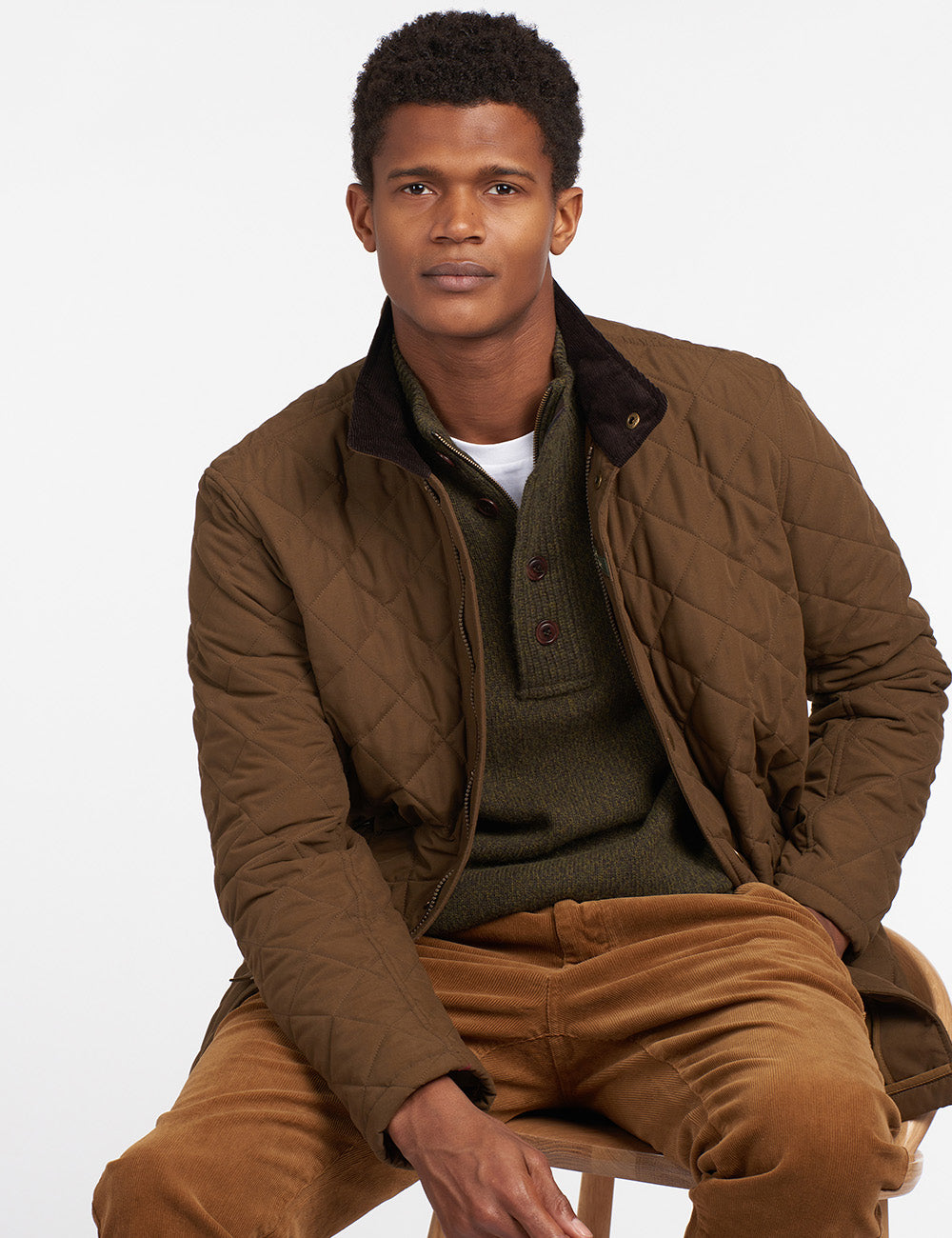 Barbour Shoveler Quilted Jacket - Dark Sand