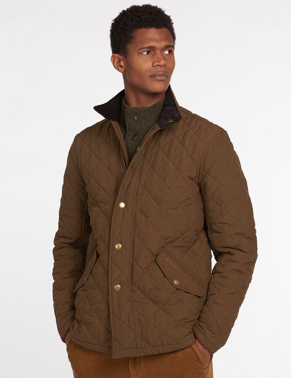 Barbour Shoveler Quilted Jacket Dark Sand
