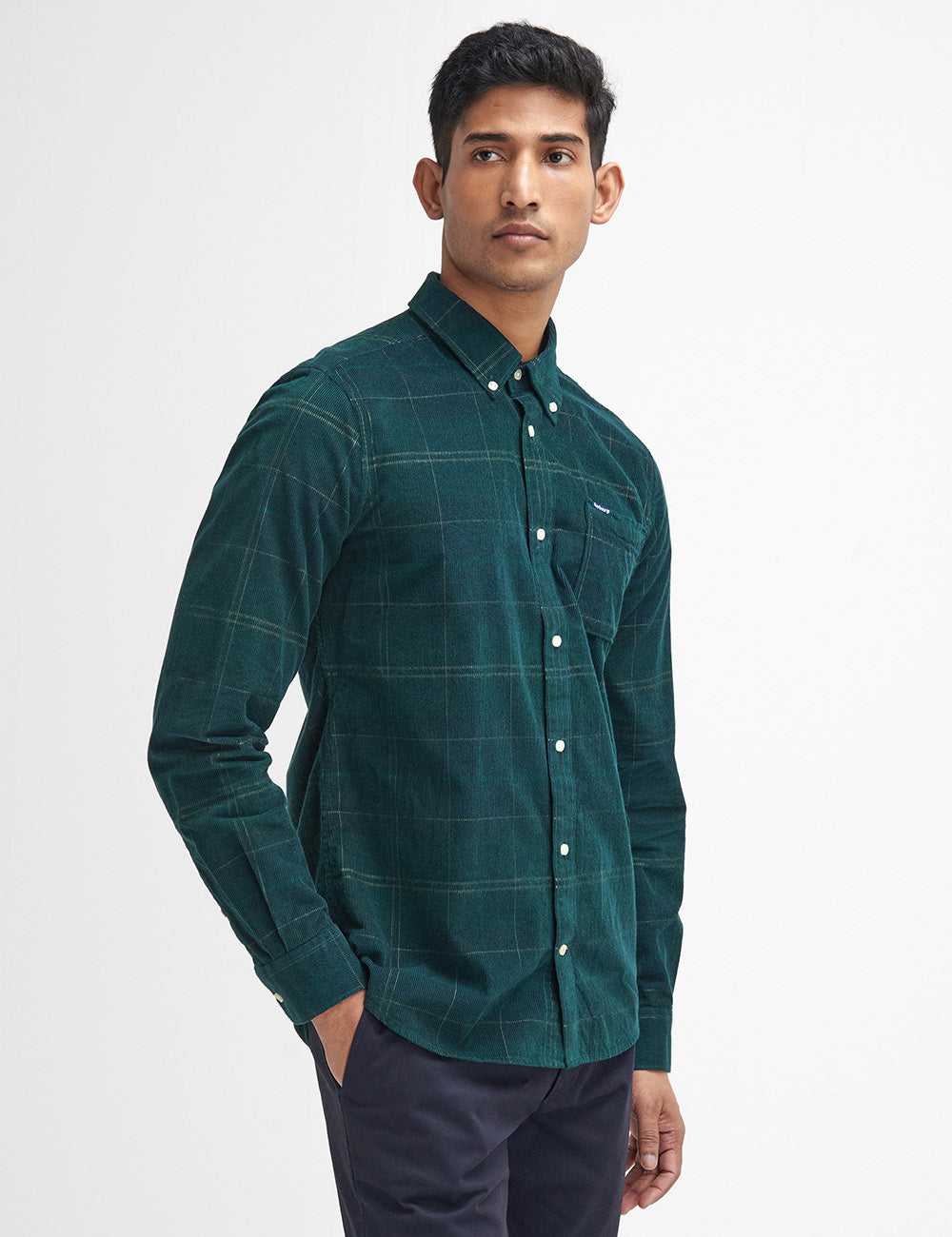 Barbour Blair Tailored Cord Shirt - Green Loch