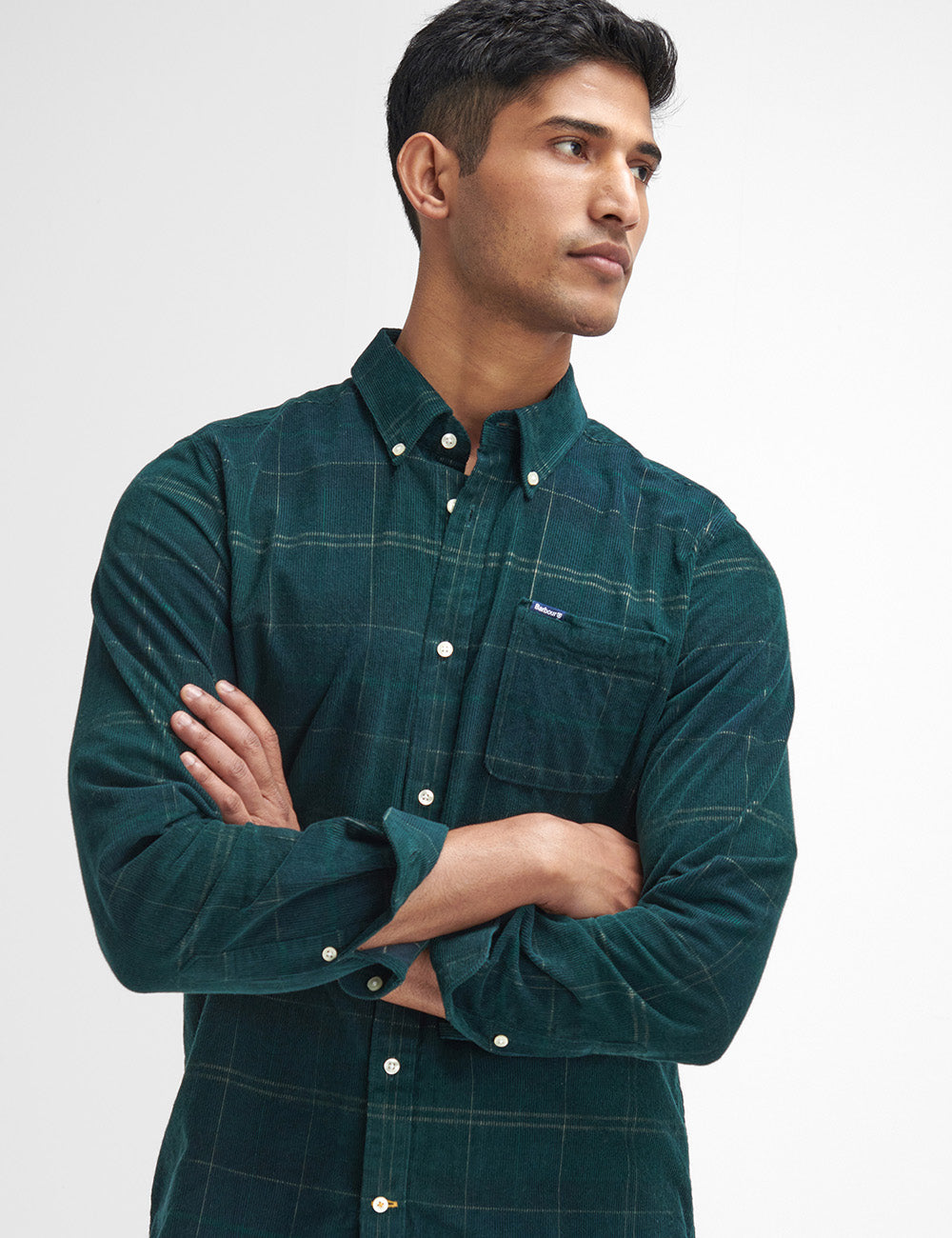 Barbour Blair Tailored Cord Shirt - Green Loch