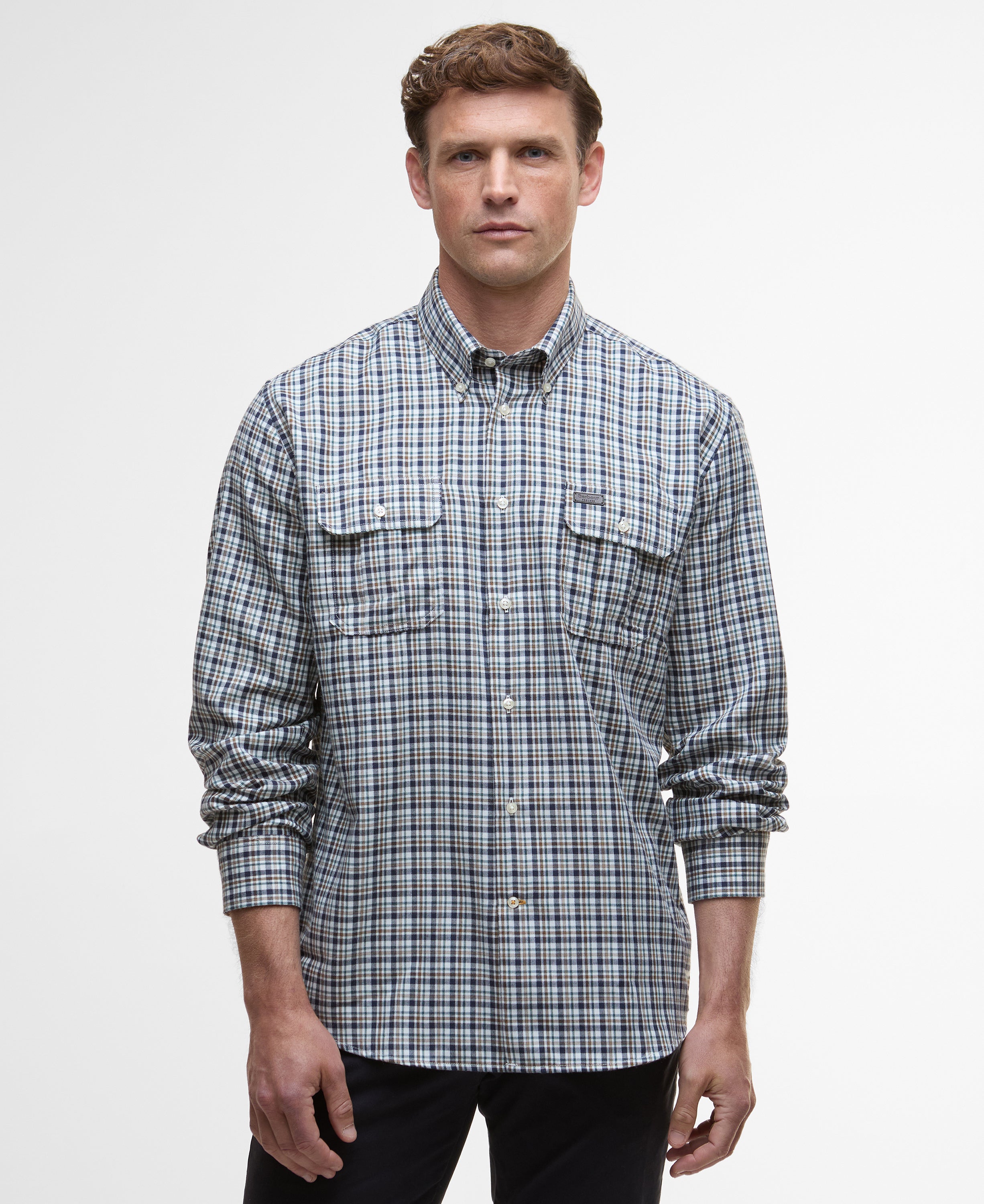 Barbour Panwell Thermo Weave Regular Checked Shirt Navy