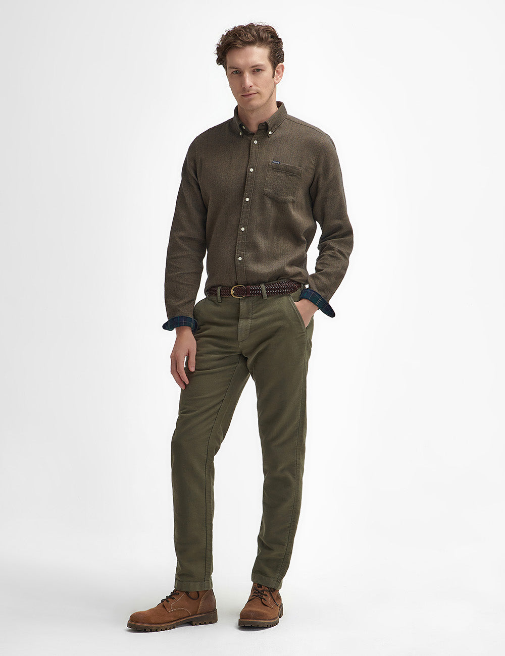 Barbour Moleskin Tailored Trouser - Dark Olive