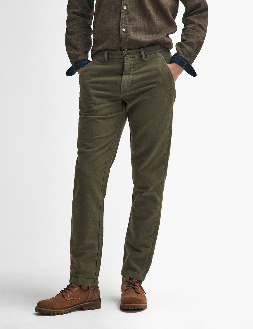 Barbour Moleskin Tailored Trouser - Dark Olive