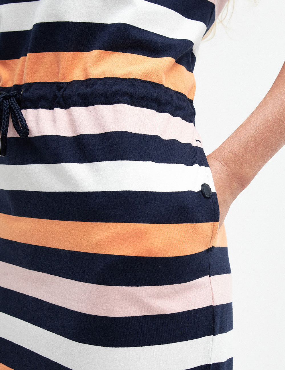 Barbour Marloes Stripe Dress - Navy/Apricot Crush