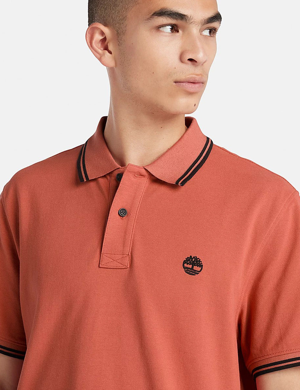 Timberland Millers River Tipped Polo Shirt - Burnt Sienna