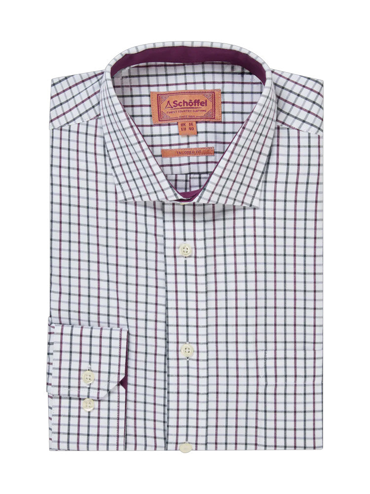 Schoffel Milton Tailored Shirt Plum/Botanical Green
