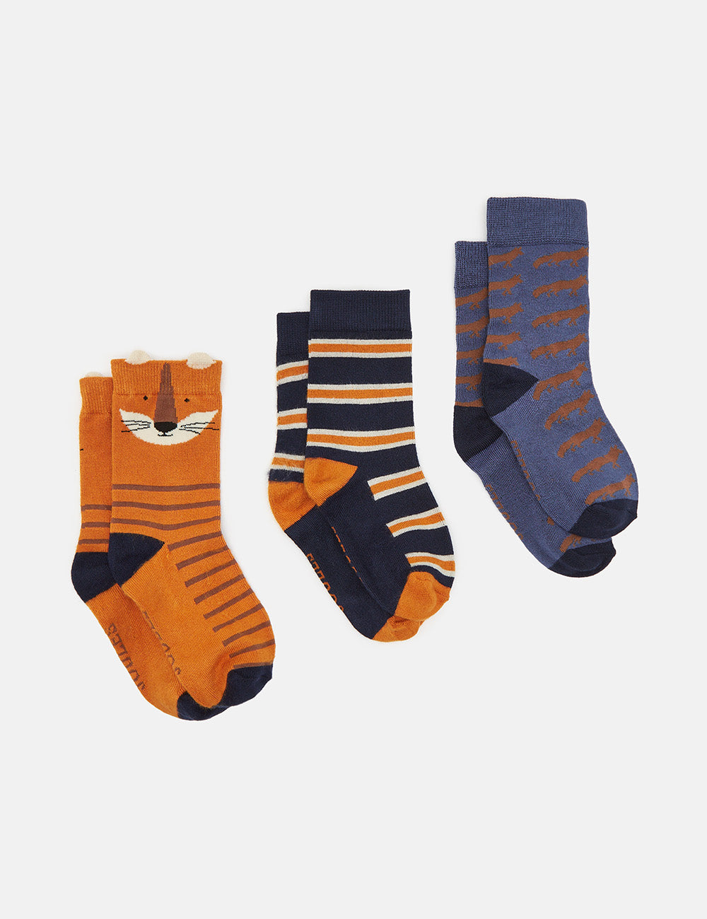 Joules Eat Feet Sock 3 Pack - Fox