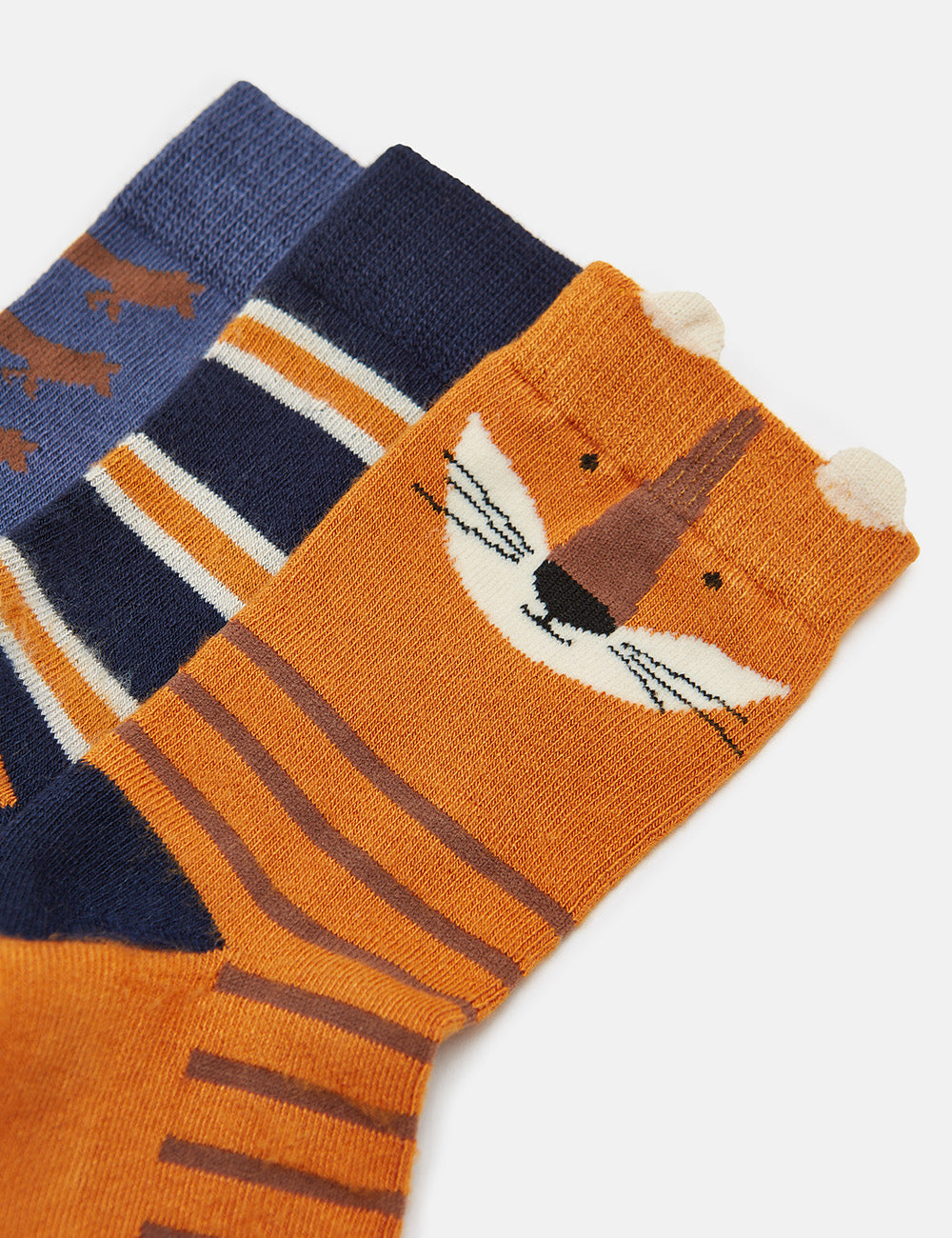 Joules Eat Feet Sock 3 Pack - Fox