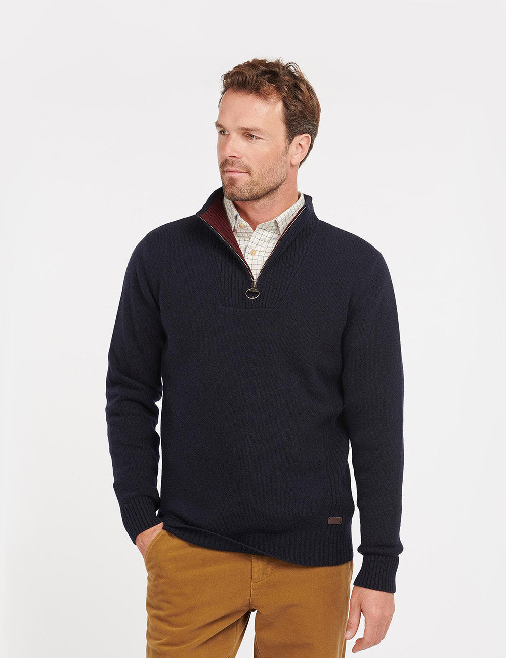 Barbour Nelson Essential 1/2 Zip Jumper - Navy