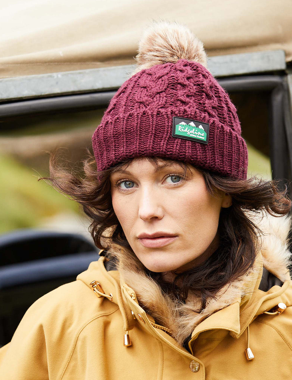 Ridgeline Nordic Fleck Bobble Hat - Winter Berry