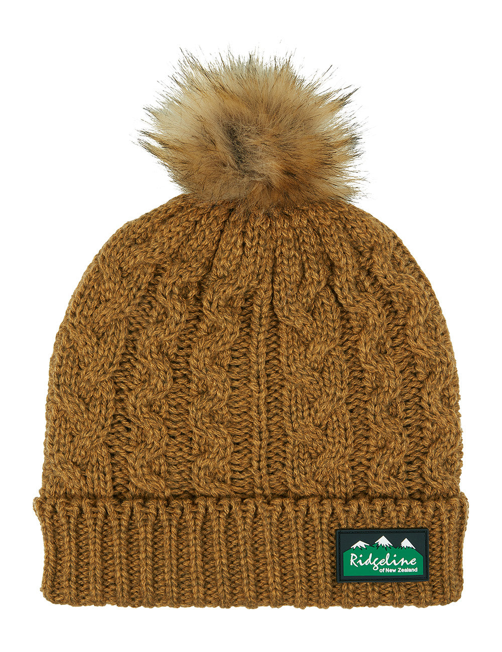 Ridgeline Nordic Fleck Bobble Hat - Ochre