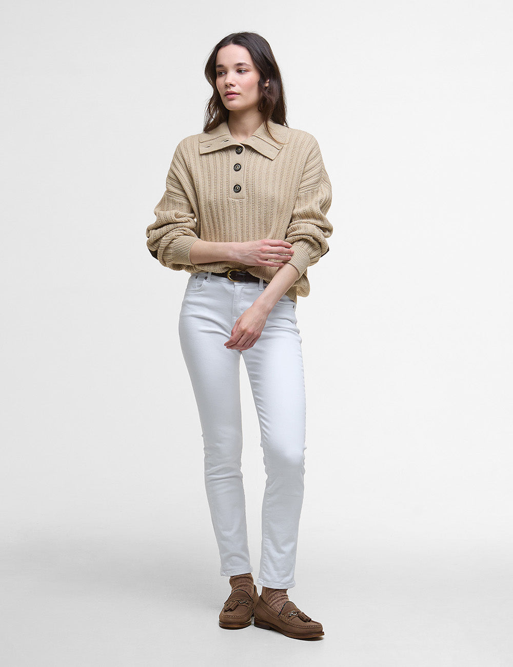Barbour Norham Knitted Jumper - Oatmeal