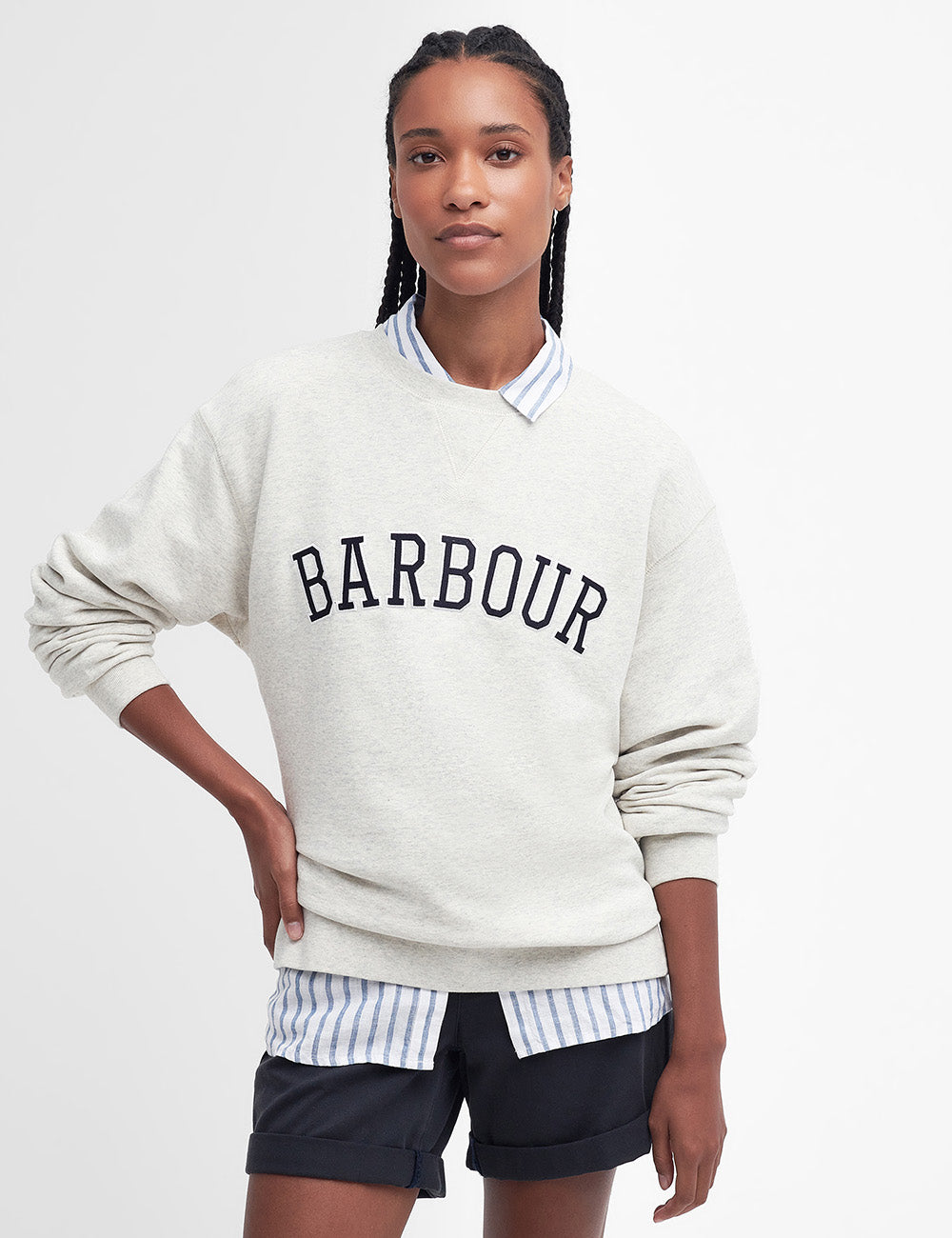 Barbour Northumberland Sweatshirt - Cloud/Navy