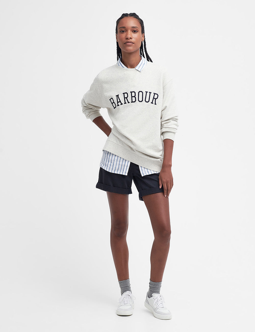 Barbour Northumberland Sweatshirt - Cloud/Navy