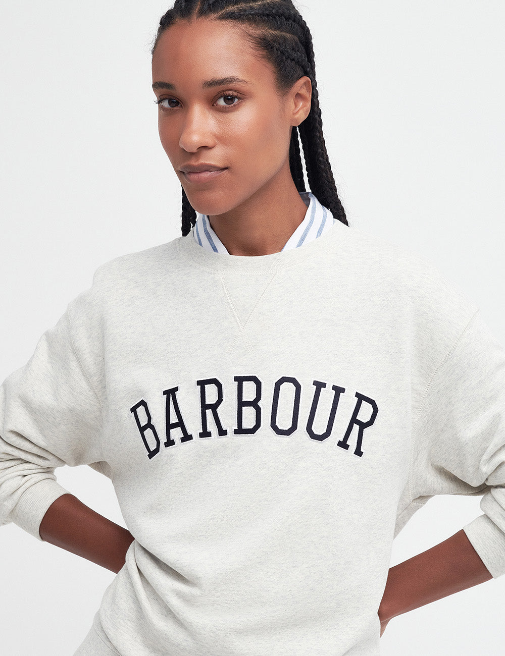 Barbour Northumberland Sweatshirt - Cloud/Navy