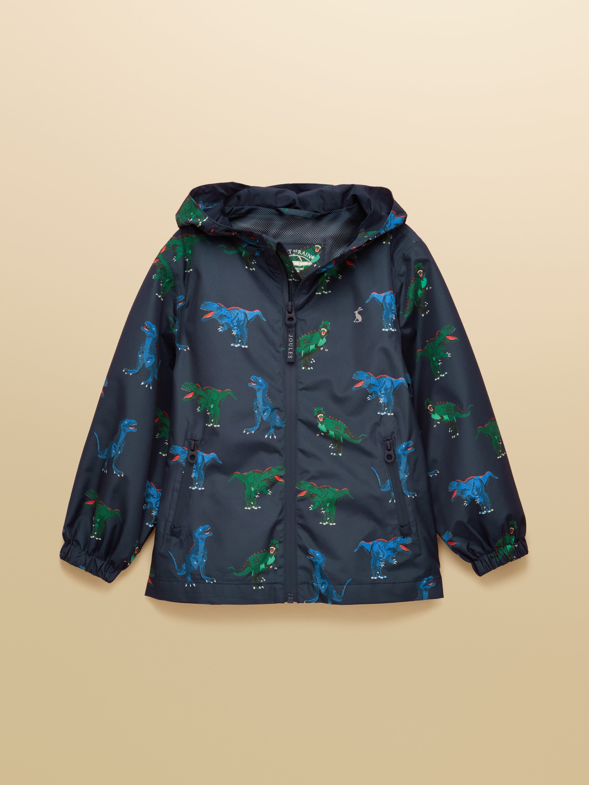 Joules Kids Rainwell Dino Raincoat Navy