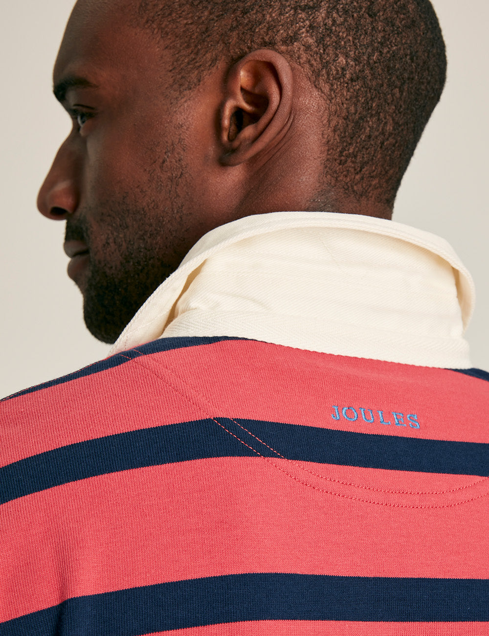 Joules Onside Rugby Shirt - Pink/Navy Stripe