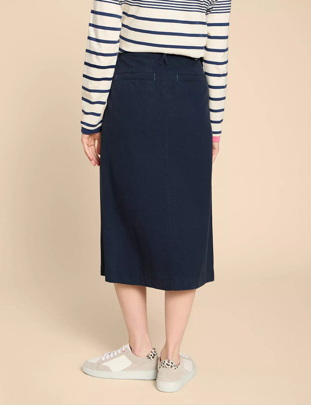 White Stuff Penny Midi Skirt - Dark Navy