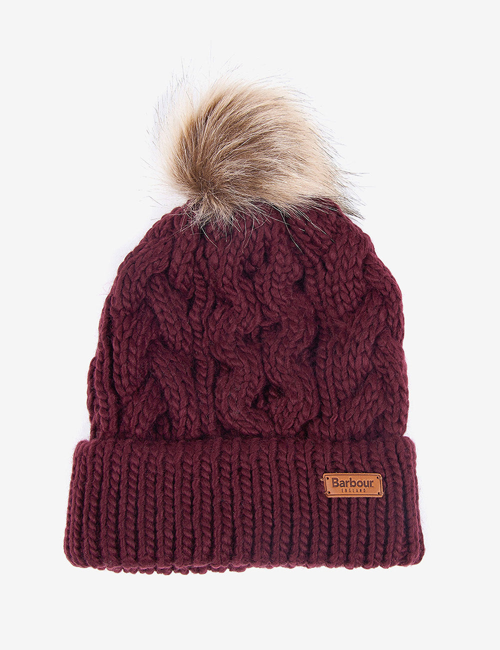 Barbour Penshaw Cable Beanie - Bordeaux