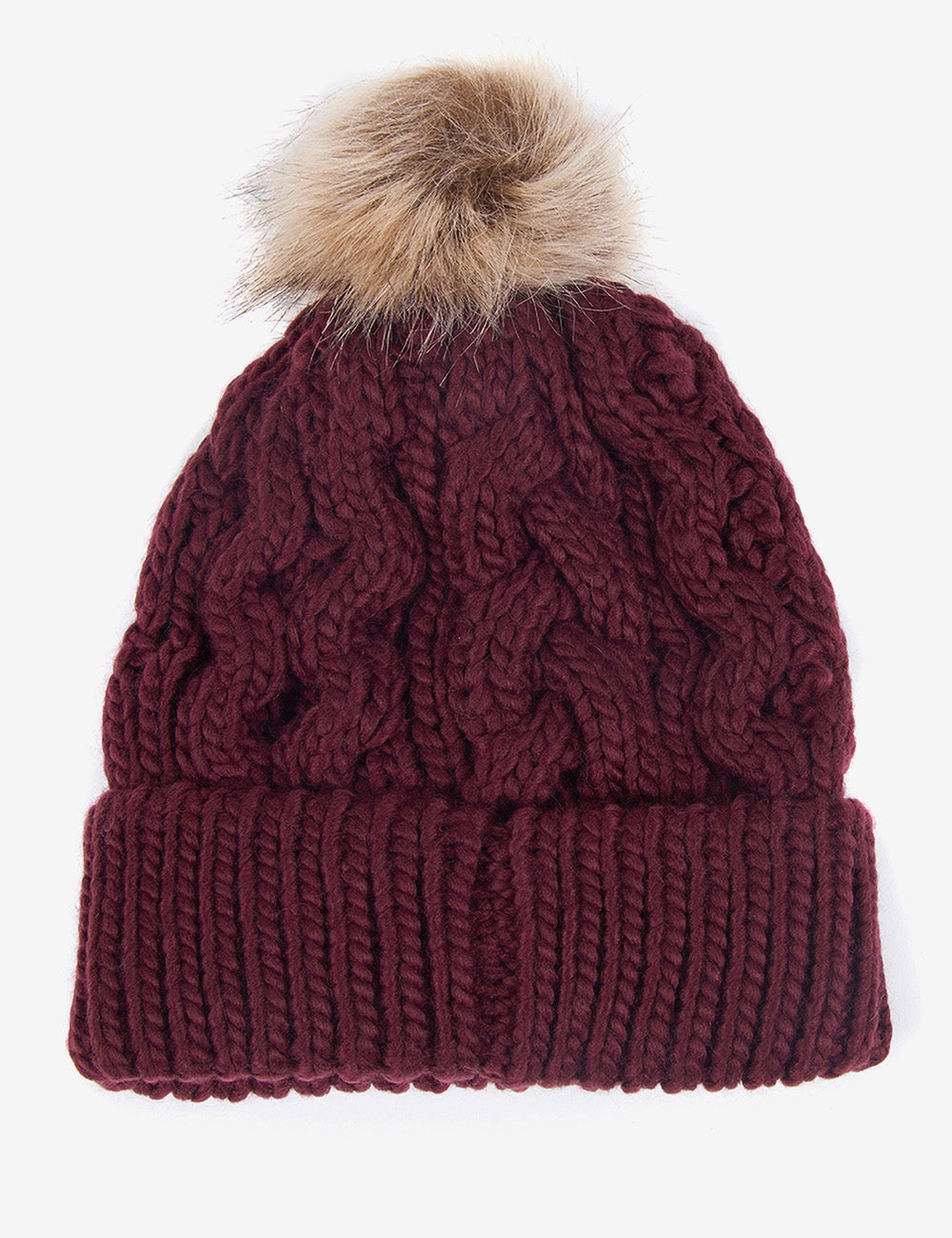 Barbour Penshaw Cable Beanie - Bordeaux