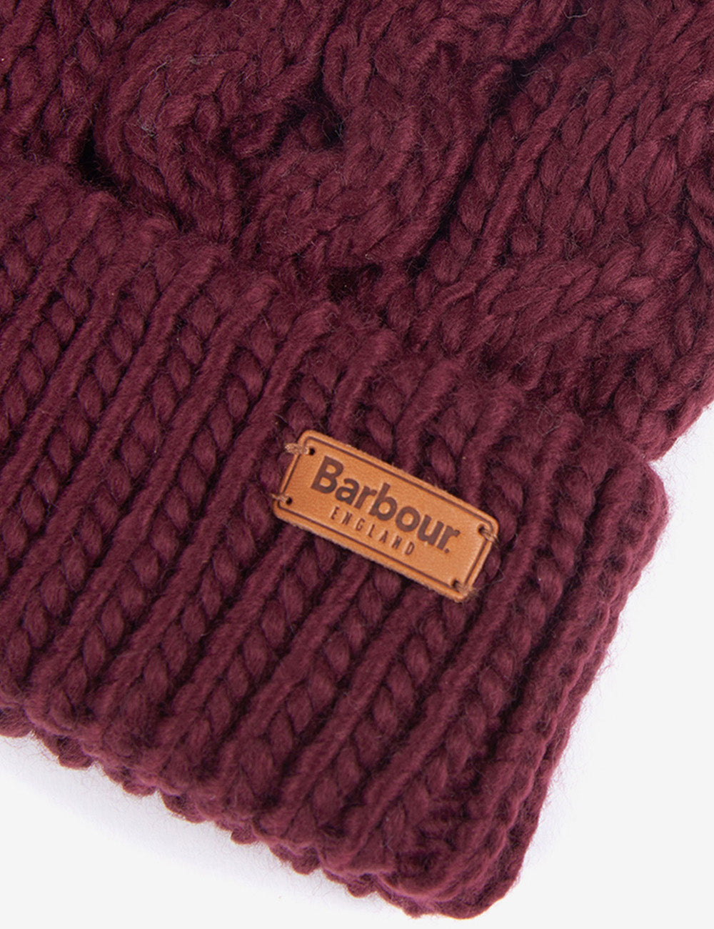 Barbour Penshaw Cable Beanie - Bordeaux