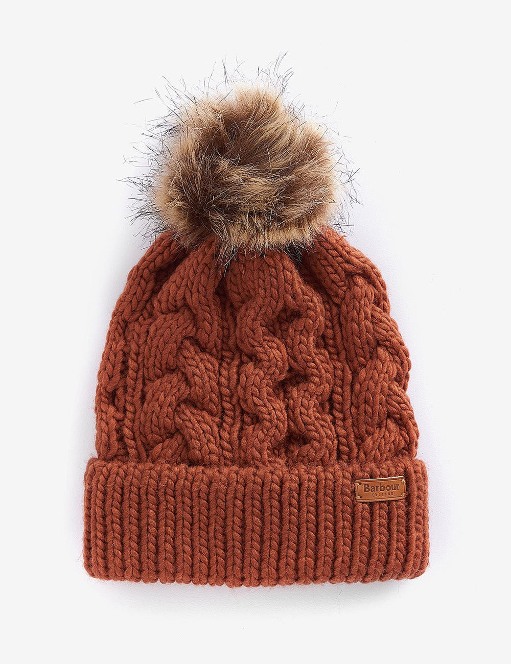 Barbour Penshaw Cable Beanie - Warm Ginger