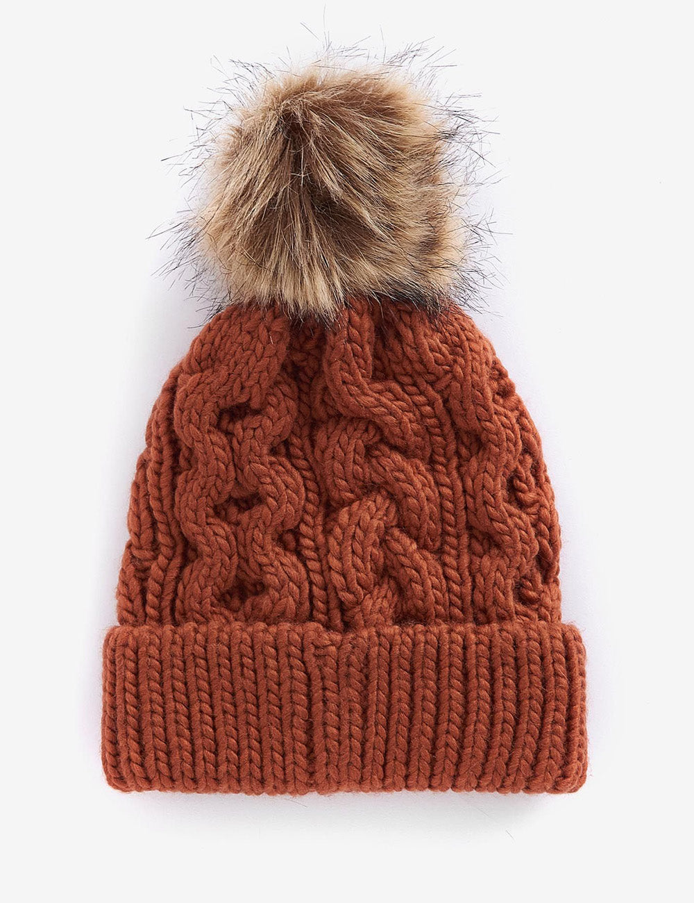 Barbour Penshaw Cable Beanie - Warm Ginger