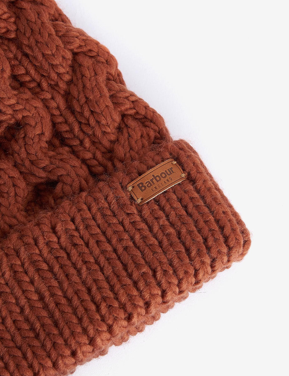 Barbour Penshaw Cable Beanie - Warm Ginger