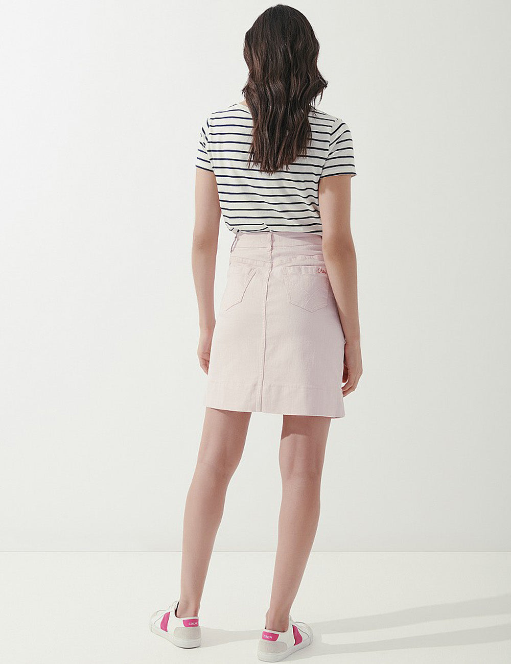 Crew Clothing Remy Denim Skirt - Soft Pink