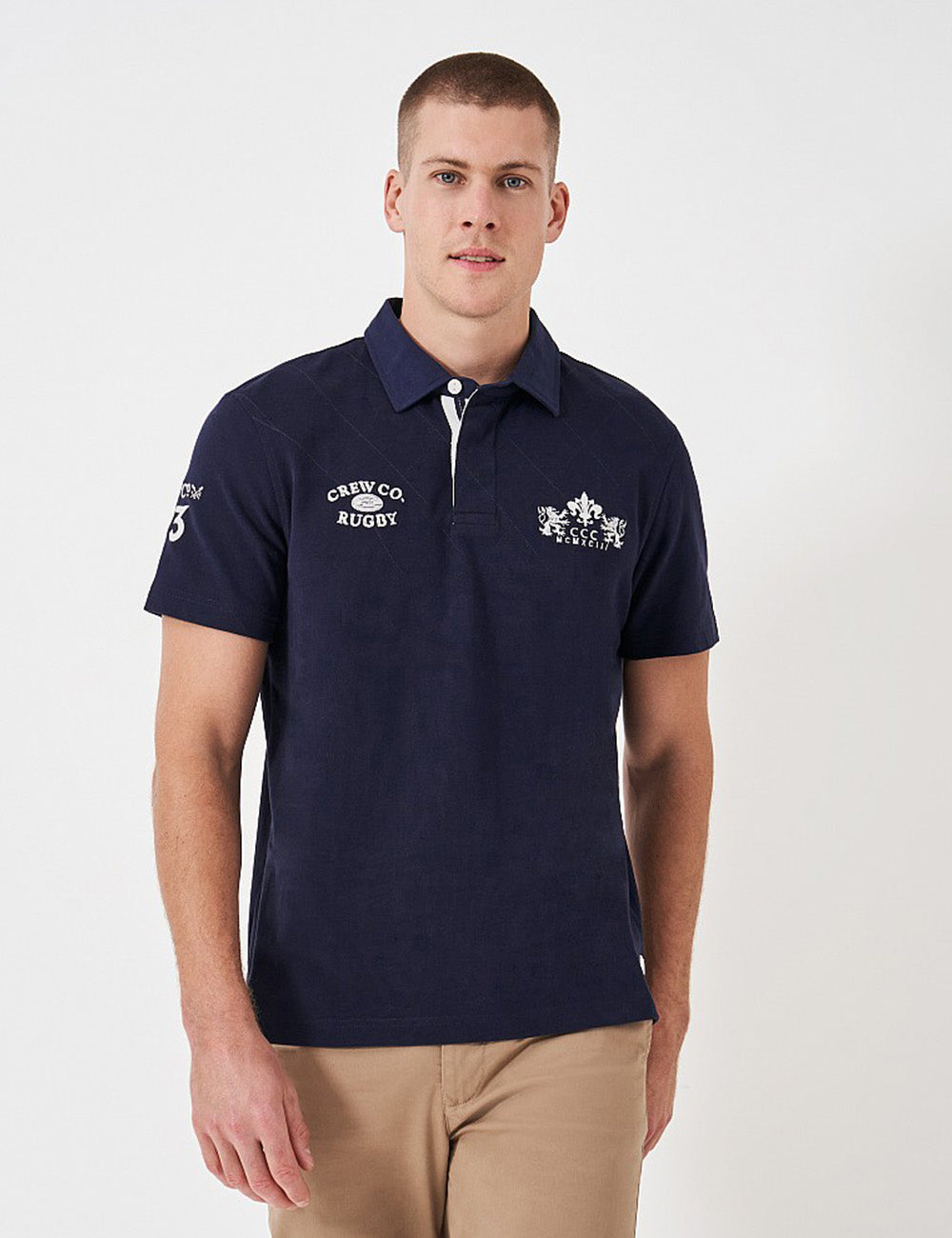 Crew Clothing Short Sleeve Rugby Shirt - Heritage Dark Navy