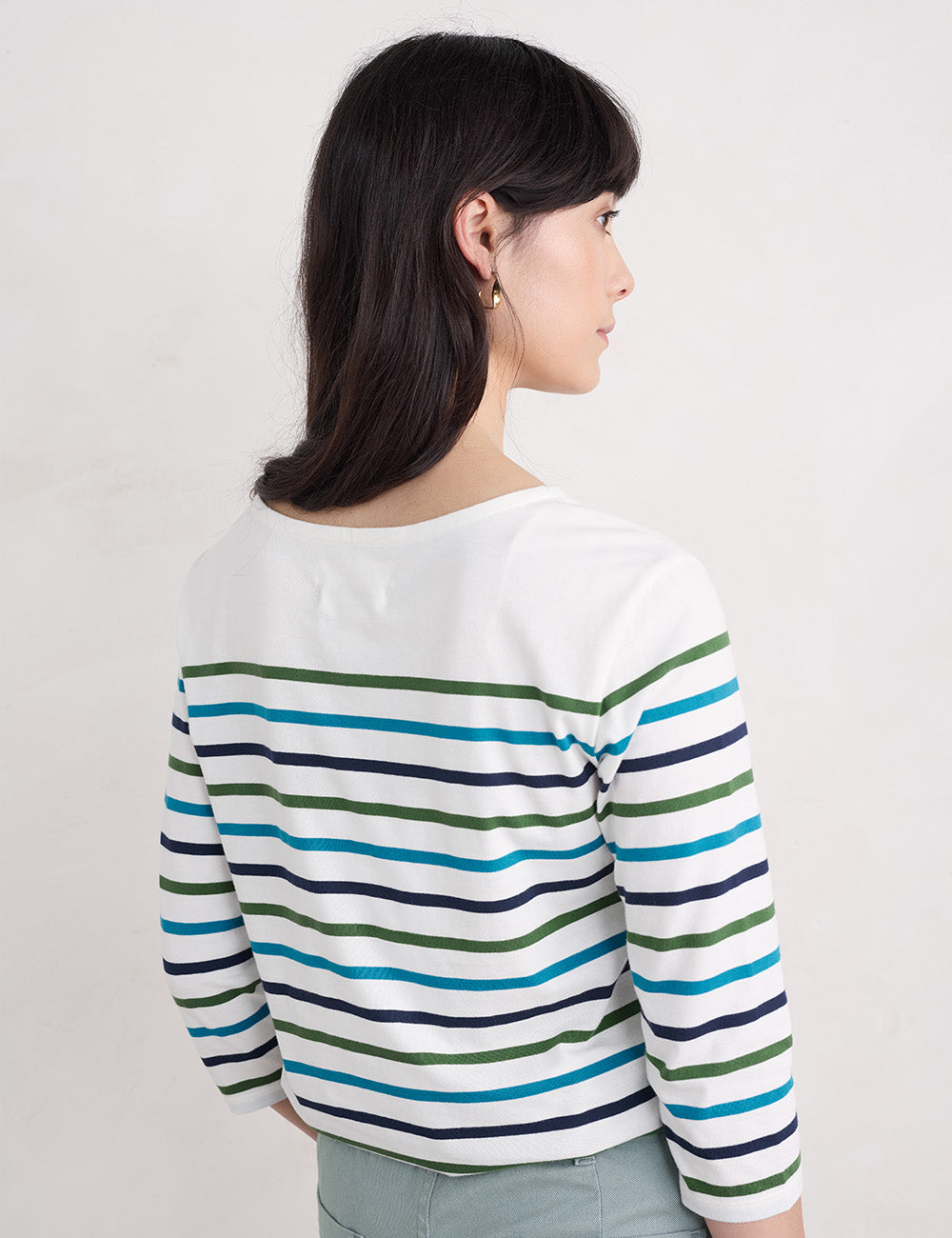 Seasalt Sailor Top - Falmouth Tri Breton Chalk Maritime