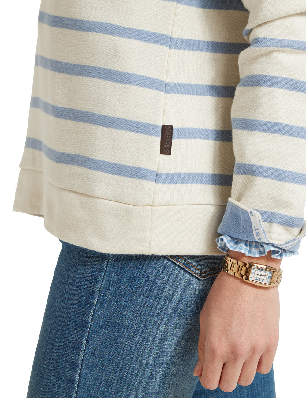 Schoffel Sandown Sweatshirt - Pale Stone Stripe