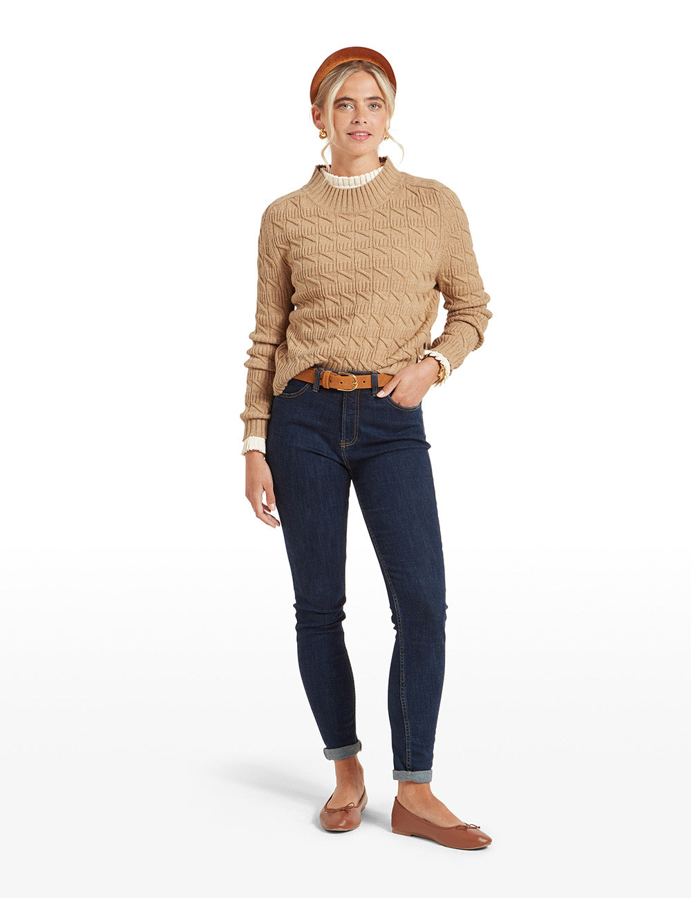 Schoffel Sandsend Cable Jumper - Warm Sand