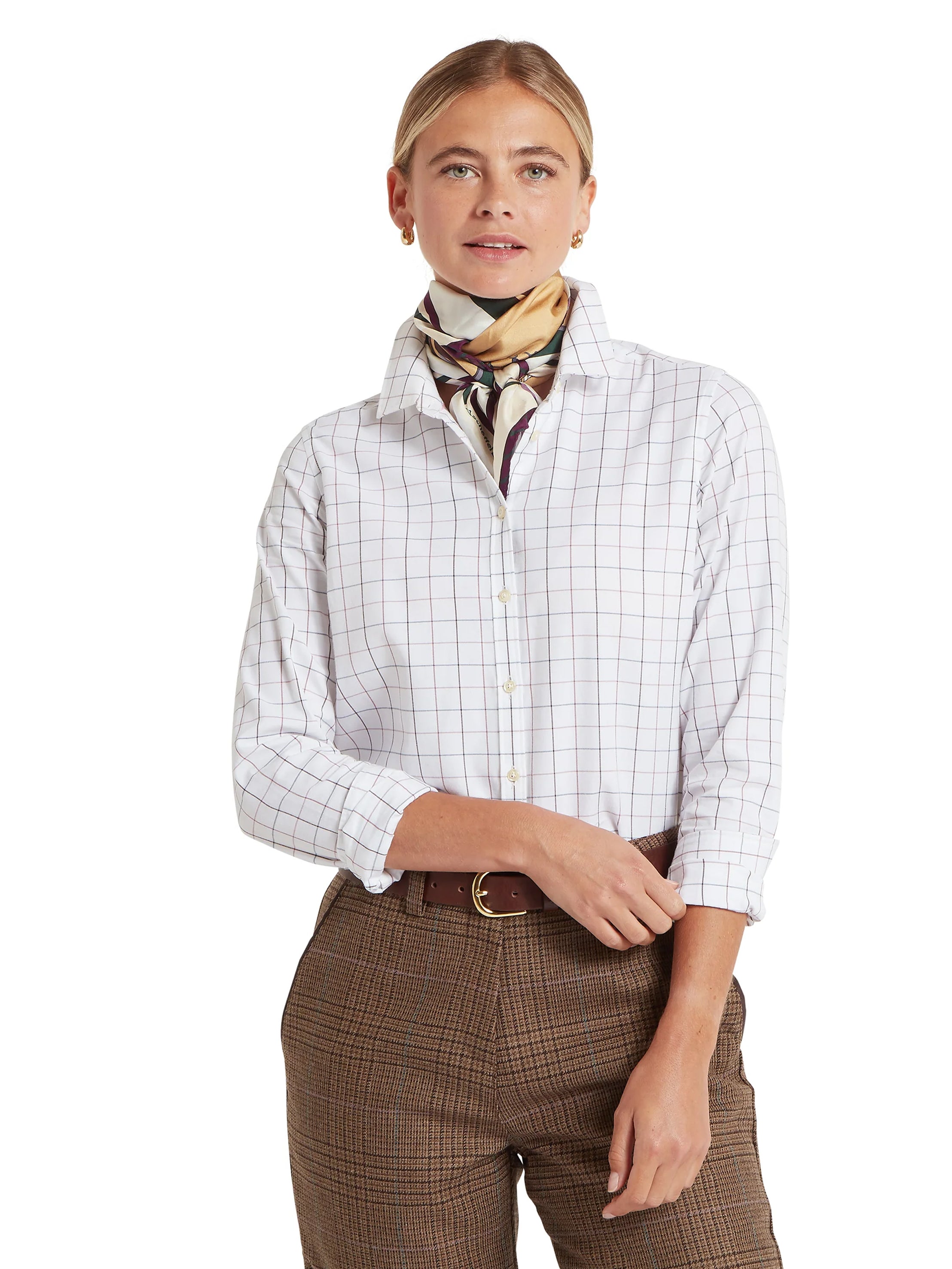 Schoffel Blakeney Shirt Dark Mauve Tattersall