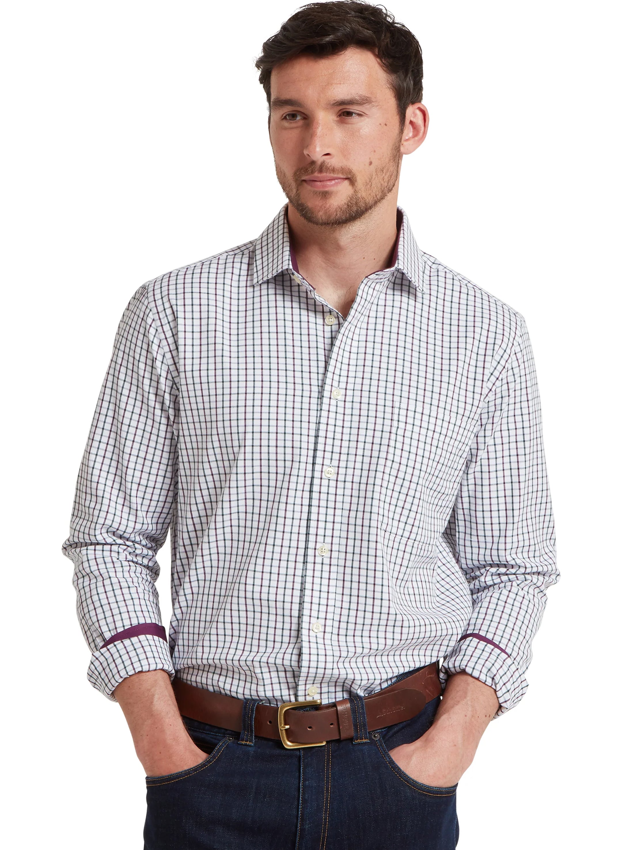 Schoffel Milton Tailored Shirt Plum/Botanical Green