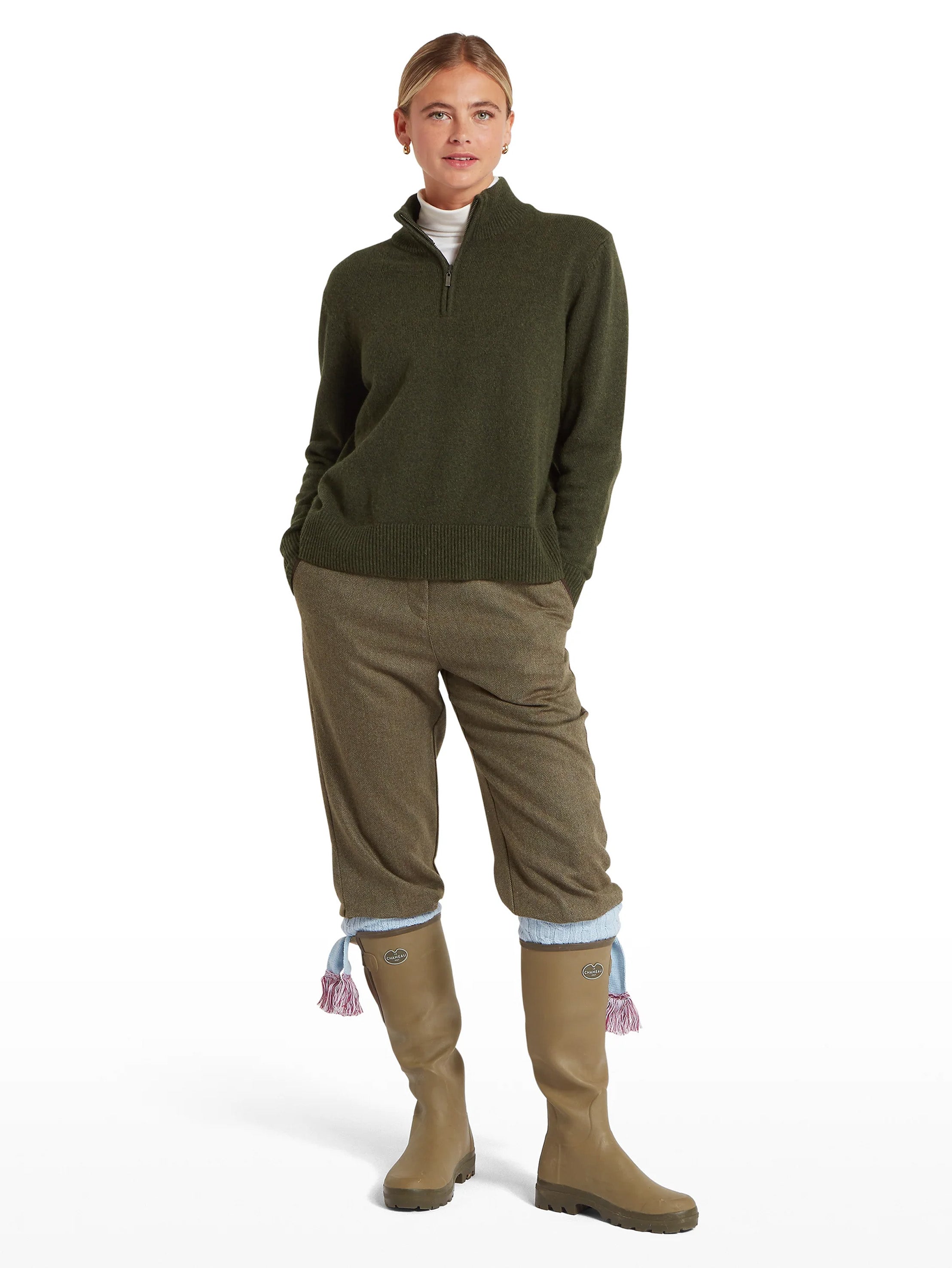 Schoffel Thoralby Quarter Zip Jumper Loden