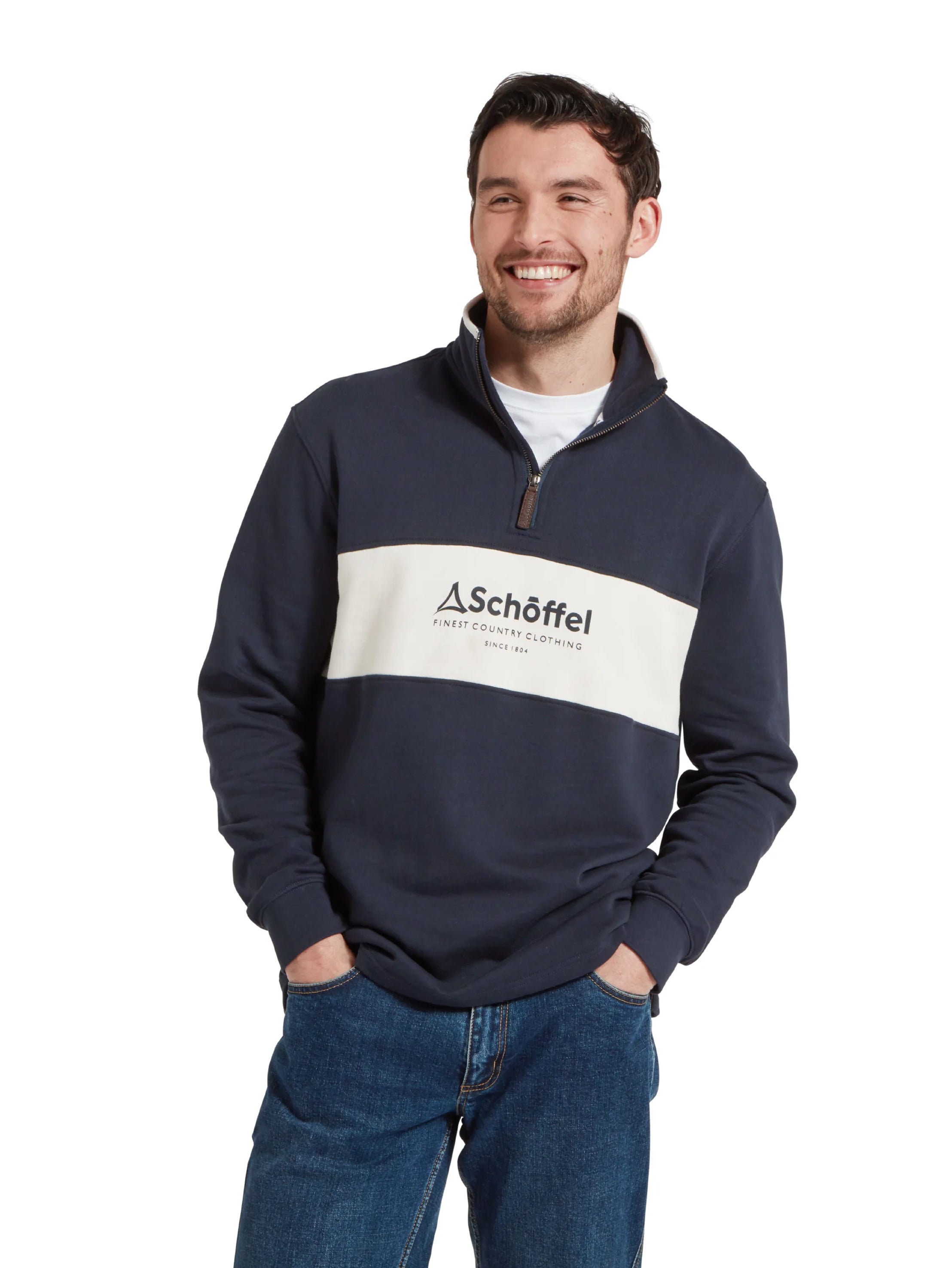Schoffel Trencrom Qtr Zip Navy Stone